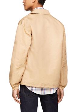 Chaqueta Tommy Jeans Coach Beige para Hombre