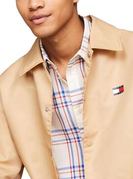 Chaqueta Tommy Jeans Coach Beige para Hombre