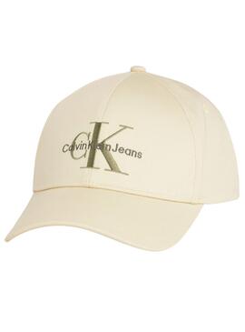 Gorra Calvin Klein Monogram Beige Para Hombre