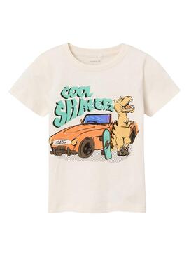 Camiseta Name It Bimmer Beige Para Niño