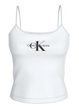 Camiseta Calvin Klein Monologo Strappy BlancoMujer