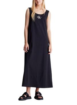 Vestido Calvin Klein Monologo Loose Negro Mujer