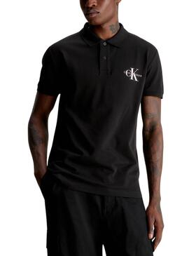 Polo Calvin Klein Monologo Negro Para Hombre