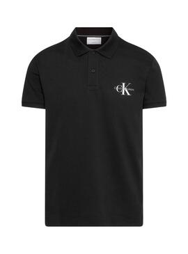 Polo Calvin Klein Monologo Negro Para Hombre