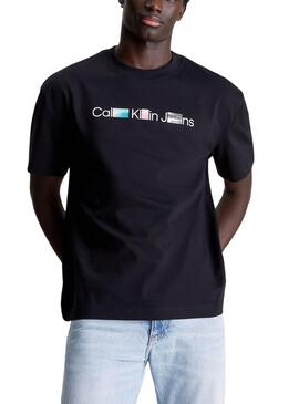 Camiseta Calvin Klein Photoprint Negro Para Hombre