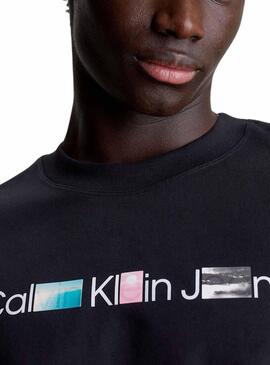 Camiseta Calvin Klein Photoprint Negro Para Hombre