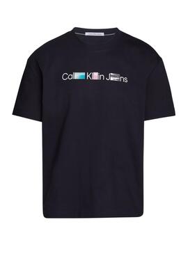 Camiseta Calvin Klein Photoprint Negro Para Hombre