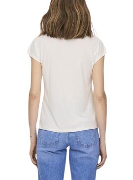 Camiseta Only Free Life S/S Blanco Para Mujer