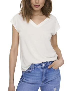 Camiseta Only Free Life S/S Blanco Para Mujer