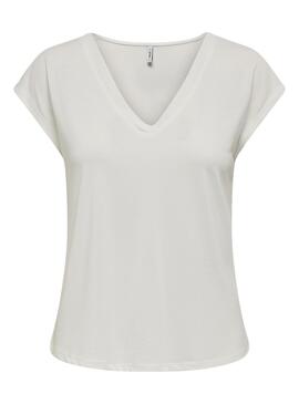 Camiseta Only Free Life S/S Blanco Para Mujer