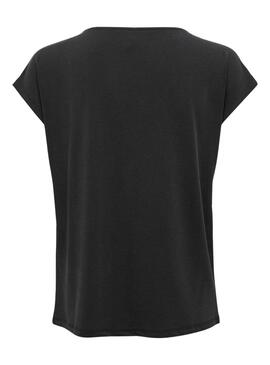 Camiseta Only Free Life S/S V-Neck Negro Mujer