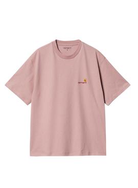 Camiseta Carhartt American Script Rosa Para Mujer