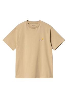 Camiseta Carhartt American Script Beige Para Mujer