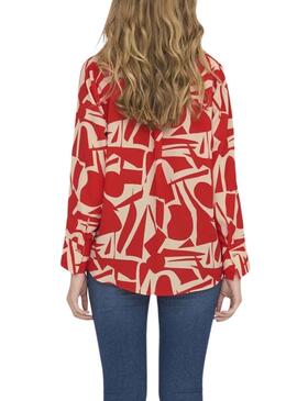 Camisa Only Helena Life Loose Rojo Para Mujer