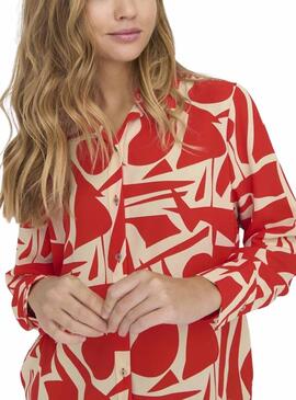 Camisa Only Helena Life Loose Rojo Para Mujer