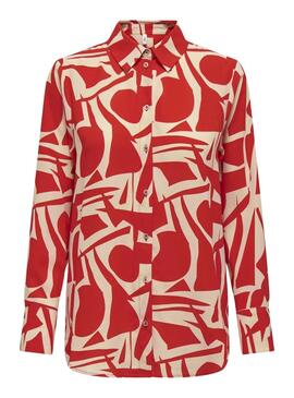 Camisa Only Helena Life Loose Rojo Para Mujer