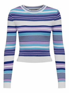 Jersey Only Meleka Cropped Stripe Violeta Mujer