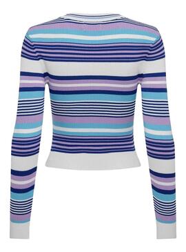 Jersey Only Meleka Cropped Stripe Violeta Mujer