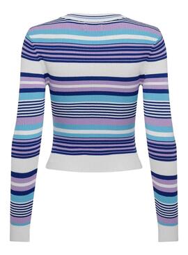 Jersey Only Meleka Cropped Stripe Violeta Mujer