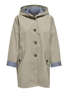 Gabardina Only Della Oversized Coat Beige Mujer