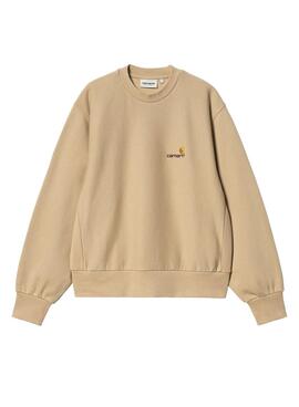 Sudadera Carhartt American Script Beige Para Mujer