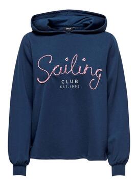 Sudadera Only Trust Sailor Hood Marino Para Mujer