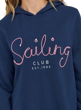 Sudadera Only Trust Sailor Hood Marino Para Mujer