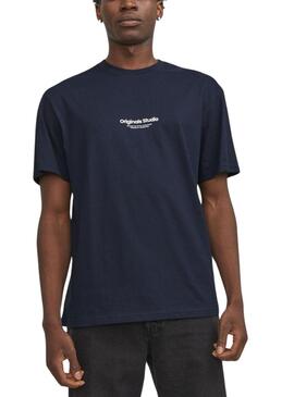 Camiseta Jack and Jones Vesterbro Marino Hombre