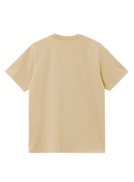 Camiseta Carhartt American Script Beige Hombre