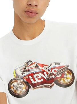 Camiseta Levis Moto Blanco para Hombre