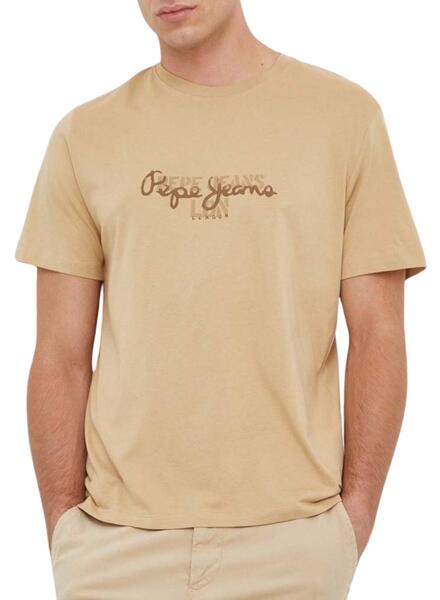 Camiseta Pepe Jeans Chris Khaki Beige Para Hombre