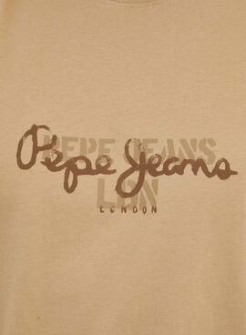 Camiseta Pepe Jeans Chris Khaki Beige Para Hombre
