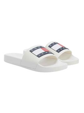 Chanclas Tommy Jeans Flag Pool Blanco para Mujer