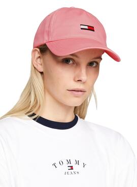 Gorra Tommy Jeans Elongated Flag Rosa