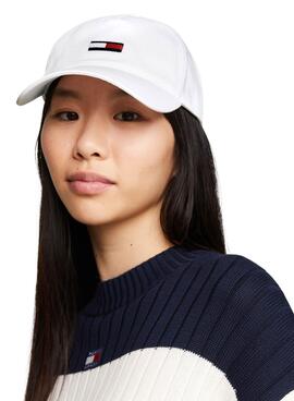 Gorra Tommy Jeans Elongated Flag Blanco