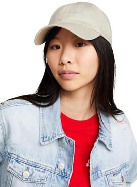 Gorra Tommy Jeans Linear Logo Beige