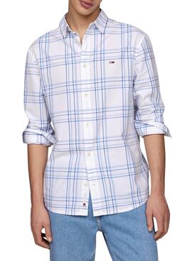 Camisa Tommy Jeans Popelin Cuadros Para Hombre