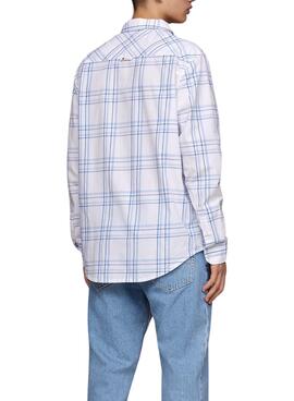 Camisa Tommy Jeans Popelin Cuadros Para Hombre