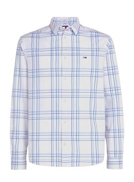 Camisa Tommy Jeans Popelin Cuadros Para Hombre