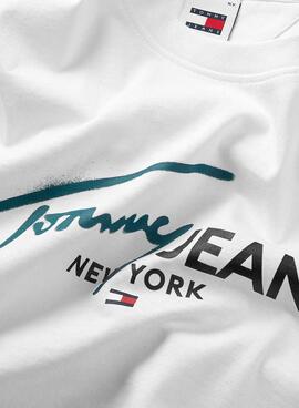 Camiseta Tommy Jeans Spray Pop Blanco Para Hombre