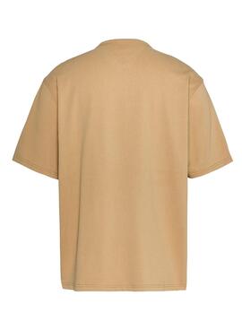 Camiseta Tommy Jeans Over Serif Camel Para Hombre