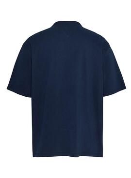 Camiseta Tommy Jeans Over Serif Marino Para Hombre