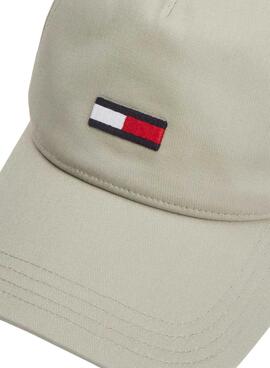 Gorra Tommy Jeans Elongated Flag Verde Lavado