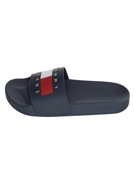 Chanclas Tommy Jeans Flag Marino Para Mujer