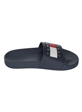 Chanclas Tommy Jeans Flag Marino Para Mujer