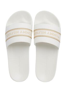 Chanclas Tommy Hilfiger Trenzadas Blanco Logo