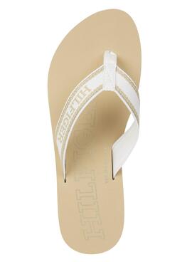 Chanclas Tommy Hilfiger Logo Metalizado Beige