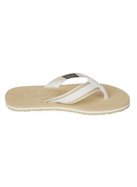 Chanclas Tommy Hilfiger Logo Metalizado Beige