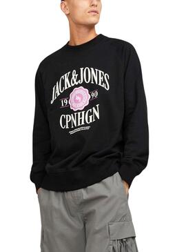 Sudadera Jack And Jones Lucca Crew Negro Hombre