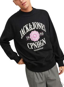 Sudadera Jack And Jones Lucca Crew Negro Hombre